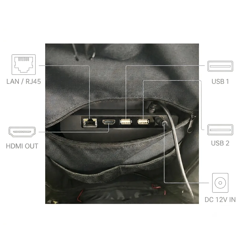Wintouch LCD backpack screen — product feature detail 11