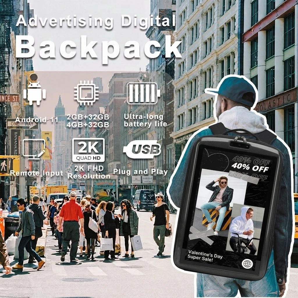 Wintouch LCD Backpack Screen, LCD backpack advertising overview