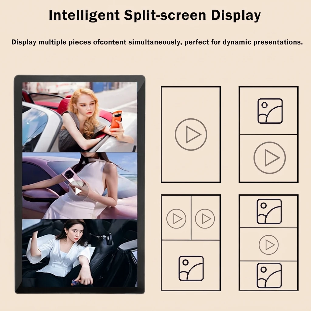 Wintouch LCD Backpack Screen, intelligent split-screen display modes