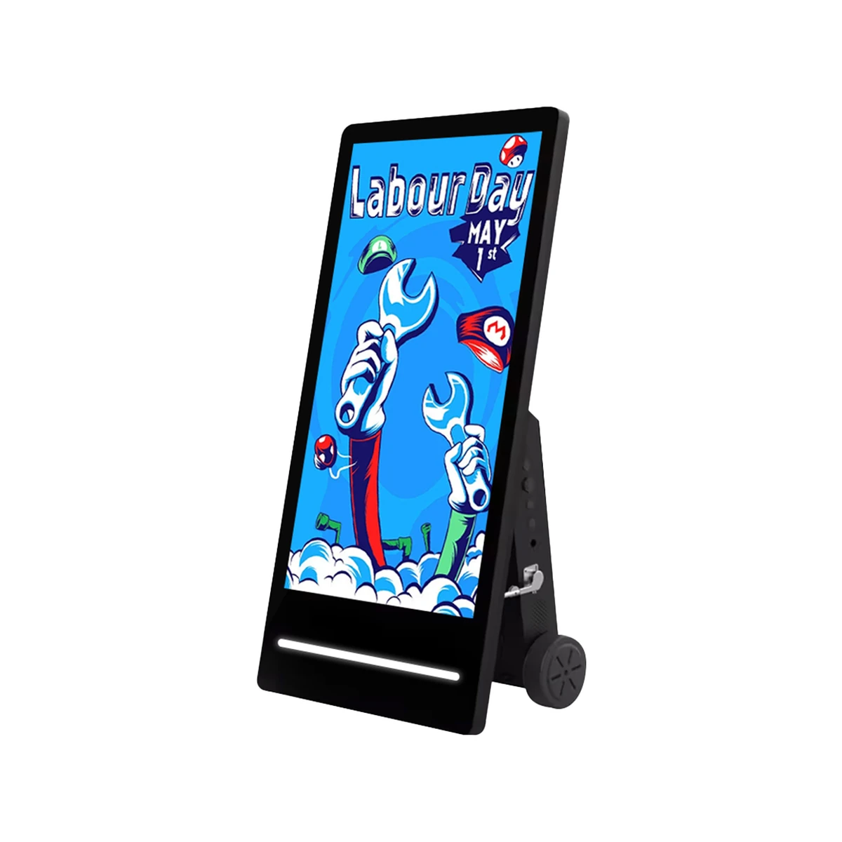 Wintouch LCD Outdoor Poster, angled side view on a white background