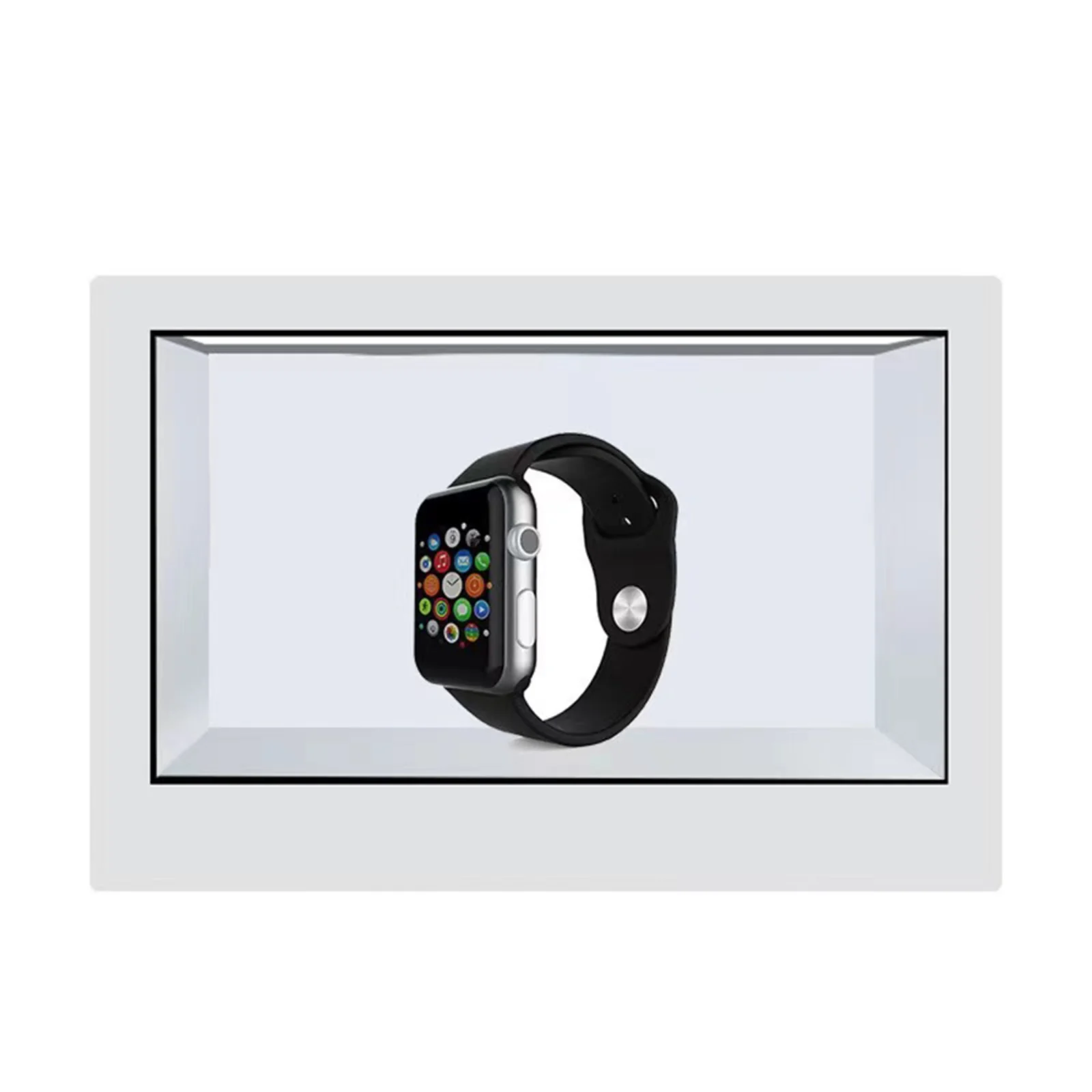Wintouch 10.1-inch transparent LCD showcase, front view on a white background